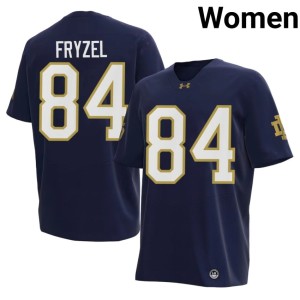 #84 University of Notre Dame College Football Preston Fryzel Navy Women's Alumni Jerseys 598980-960