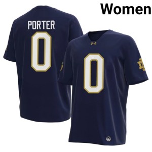 #0 Replica Womens UND Navy College Football Quincy Porter Jerseys 657185-457