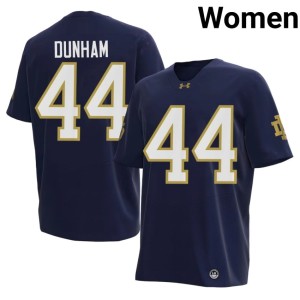#44 Women University of Notre Dame Official Rodney Dunham College Football Navy Jersey 527223-928