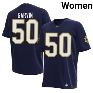 #50 University Womens Sullivan Garvin Navy College Football UND Jersey 749937-327