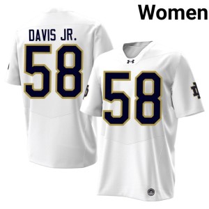 #58 ND College Football Thomas Davis Jr. Womens Game White Jersey 425203-152