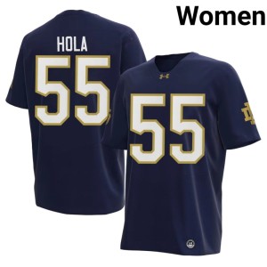 #55 NCAA Navy ND Women's College Football Tiki Hola Jerseys 360232-674