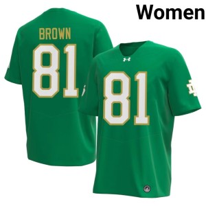 #81 Player College Football Green Womens Irish Tim Brown Jersey 297676-729