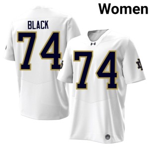 #74 White Women College Football Notre Dame Fighting Irish Will Black Player Jersey 659430-236