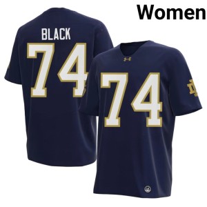 #74 ND College Football Navy Women Will Black Replica Jerseys 291799-806