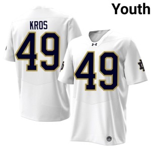 #49 Notre Dame Limited Andrew Kros College Football Youth White Jerseys 276663-557