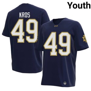 #49 Youth Notre Dame Fighting Irish College Football Navy High School Andrew Kros Jersey 787637-935