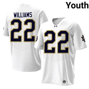 #22 Replica Notre Dame White Aneyas Williams College Football Youth Jersey 397890-686