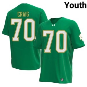 #70 Ashton Craig College Football Notre Dame Fighting Irish Green Youth NCAA Jersey 923518-956