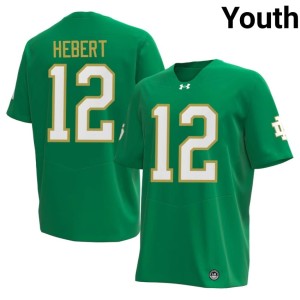 #12 Blake Hebert Green College Football Notre Dame Fighting Irish Youth Stitched Jersey 197069-182