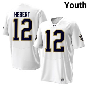 #12 Replica Fighting Irish College Football White Youth Blake Hebert Jersey 140729-119