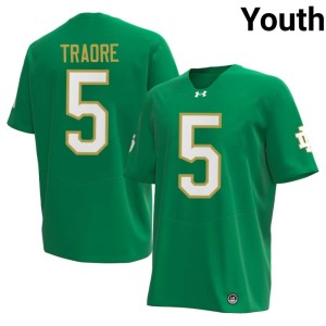 #5 Youth Boubacar Traore University College Football Fighting Irish Green Jerseys 235376-852