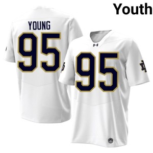 #95 Bryce Young White ND Embroidery Youth College Football Jerseys 557504-394