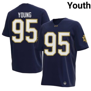 #95 Youth UND University Bryce Young College Football Navy Jerseys 191606-329