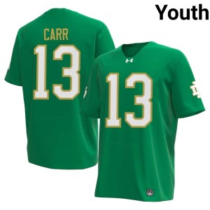 #13 Irish CJ Carr 2026-27 College Football Youth Green Jerseys 849818-529