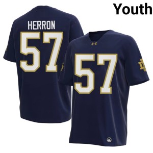 #57 Navy UND Cam Herron High School College Football Youth Jerseys 286723-634