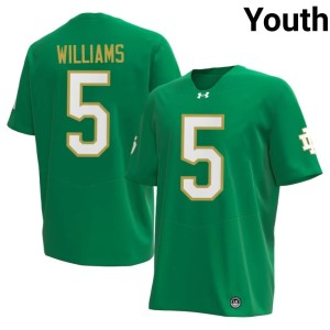 #5 Youth Fighting Irish Cam Williams Green 2026 College Football Jersey 879603-462