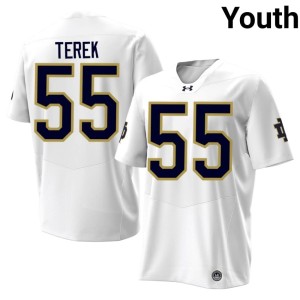 #55 Chris Terek The Irish White College Football Youth Game Jerseys 809386-602