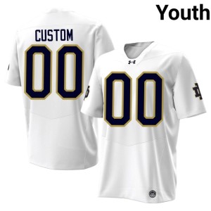 #00 Player College Football White Notre Dame Fighting Irish Custom Youth Jersey 940613-316