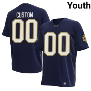 #00 Custom Navy Youth 2026-27 UND College Football Jersey 783926-815
