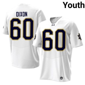 #60 Game UND Youth Davion Dixon College Football White Jerseys 649498-920