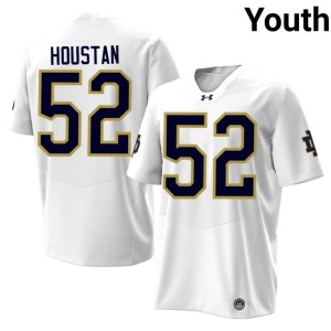 #52 NCAA ND White College Football Youth Devan Houstan Jersey 877583-697
