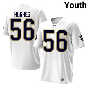 #56 Limited Elijah Hughes White Youth College Football Notre Dame Jersey 476537-521