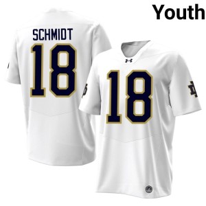 #18 Youth White High School College Football ND Erik Schmidt Jerseys 271504-817