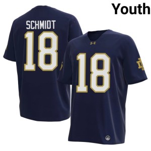 #18 Youth Erik Schmidt Navy UND College Football Game Jersey 984508-229