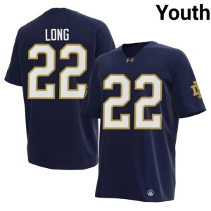 #22 High School The Irish Youth College Football Ethan Long Navy Jerseys 172235-740