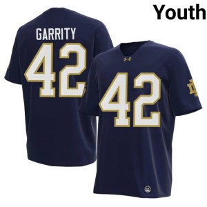 #42 Youth Henry Garrity Game Navy ND College Football Jerseys 161476-363