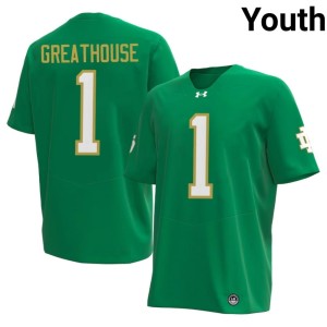 #1 The Irish College Football Green 2026-27 Youth Jaden Greathouse Jerseys 184079-673
