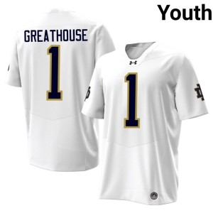 #1 College Football Youth 2026 Notre Dame Fighting Irish White Jaden Greathouse Jerseys 960083-109