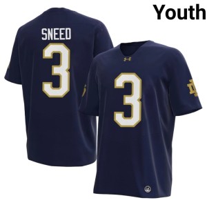 #3 Navy Youth Jaylen Sneed ND Player College Football Jersey 776053-824