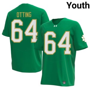 #64 University of Notre Dame College Football Green Youth Joe Otting Replica Jersey 665601-409
