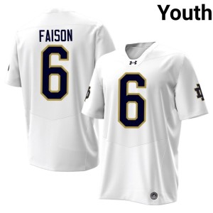 #6 College Football White High School The Irish Youth Jordan Faison Jersey 258457-604