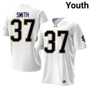 #37 Kurt Smith 2026 White Youth College Football The Irish Jerseys 557994-916