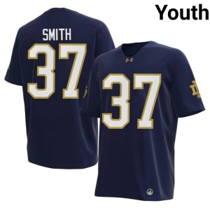 #37 Kurt Smith Irish Replica College Football Youth Navy Jersey 243517-309