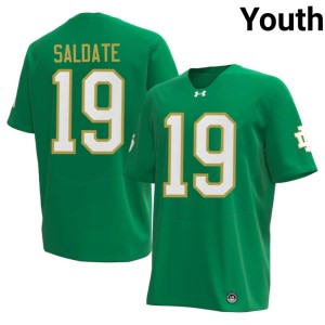 #19 University ND College Football Green Youth Logan Saldate Jersey 471018-725