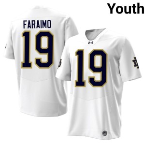 #19 White The Irish Madden Faraimo College Football Replica Youth Jerseys 155266-734