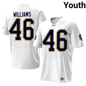 #46 Matt Williams White College Football Stitched University of Notre Dame Youth Jersey 102066-485