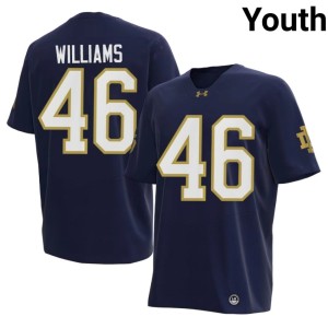 #46 College Football Navy Matt Williams Stitched University of Notre Dame Youth Jerseys 411823-258