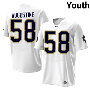 #58 Embroidery White ND College Football Youth Matty Augustine Jersey 573387-743