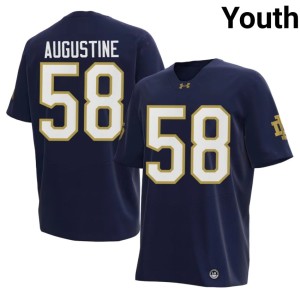 #58 Matty Augustine College Football Player Youth Notre Dame Fighting Irish Navy Jerseys 647621-197
