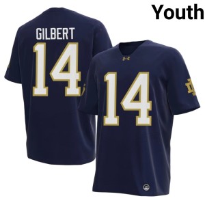#14 College Football Navy Micah Gilbert Official Youth Notre Dame Jerseys 561437-301