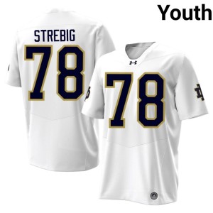 #78 College Football Notre Dame Fighting Irish Youth White Owen Strebig Limited Jerseys 563069-873