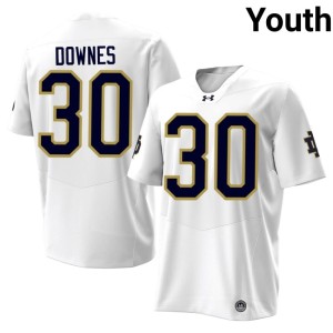 #30 White Notre Dame Patrick Downes Youth College Football Embroidery Jersey 942852-865