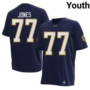 #77 Peter Jones College Football University of Notre Dame Navy Youth Official Jerseys 259021-310
