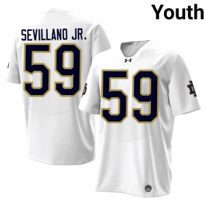 #59 Youth Sean Sevillano Jr. Irish Replica College Football White Jersey 891868-790