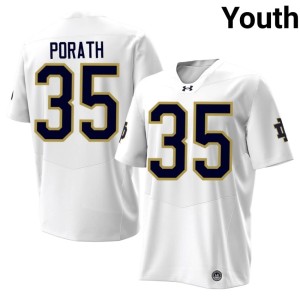 #35 College Football Youth Spencer Porath UND White Limited Jerseys 264187-510